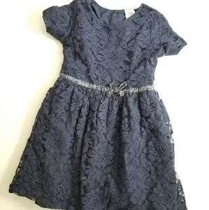 Carter's lace navy blue dress Sz 18m short sleeve